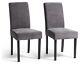 Pair Of Midback Velvet Dining Chairs Grey