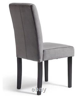Pair of Midback Velvet Dining Chairs Grey