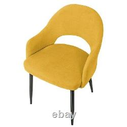 Pair of Mustard Yellow Fabric Dining Chairs Colbie CLB003