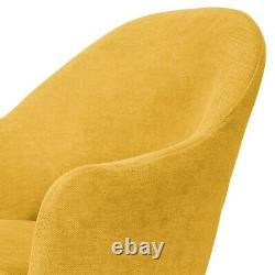 Pair of Mustard Yellow Fabric Dining Chairs Colbie CLB003