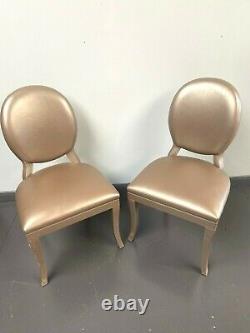 Pair of Smania Italian Gold upholstered leather chairs
