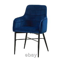 Pair of Velvet Accent Armchair Lounge Dining Chairs Upholstered Home Living Room
