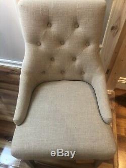 Pair of upholstered dining chairs in Beige
