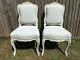 Pair Of Vintage French Distressed Painted Re-upholstered Occasional Chairs
