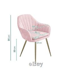 Pink Velvet Tub Chairs with Gold Legs Set of 2 Logan LOG001