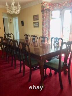 Reproduction Antique Dining Table And 10 Chairs