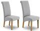 Rio Scrollback Dining Chairs X2 Grey Linen Priced Per Pair