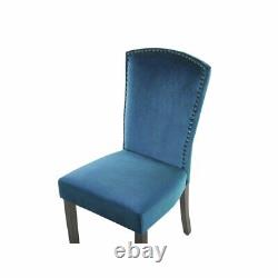 Rosdorf Park Thomason Upholstered Dining Chair (Set of 2) Blue