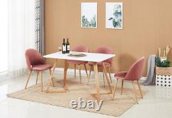 Rose Modern Velvet Dining Chairs Upholstered Seat Legs Dining Room Kitchen