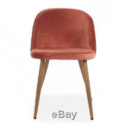 Rosemary Dining Chair, Velvet Upholstered, Beech Style Legs