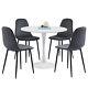 Round Dining Table And 2/4 Velvet Chairs Upholstered Seat Kitchen Home Table Set