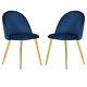 Royal Blue Modern Velvet Dining Chairs Upholstered Seat Legs Dining Room Kitchen