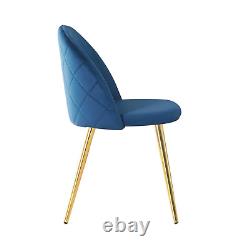 Royal Blue Modern Velvet Dining Chairs Upholstered Seat Legs Dining Room Kitchen