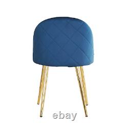 Royal Blue Modern Velvet Dining Chairs Upholstered Seat Legs Dining Room Kitchen