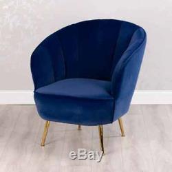 Royal Dark Blue Matte Velvet Accent Upholstered Occasional Bedroom Chair (gb575)