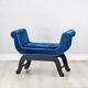 Royal Dark Blue Matte Velvet Upholstered Fabric Love Seat Chair Stool (gb404)