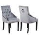 Sale 2x Grey Velvet Upholstered Dining Chairs Scoop/button Back Clearance Stock