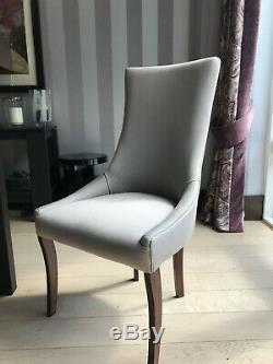SET OF 8 Elegant Upholstered DINING CHAIRS with wooden frame and legs