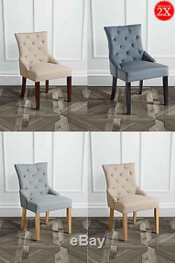 SET of 2 High Quality Upholstered Scoop Back Dining Chairs TORINO My-Furniture