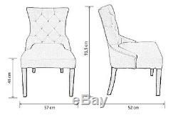 SET of 2 High Quality Upholstered Scoop Back Dining Chairs TORINO My-Furniture