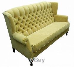 SOFA MOLLY upholstered chesterfield quilted high back wings sleeping function