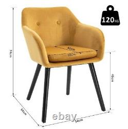 Scandinavian Dining Chairs Tub Nordic Mustard Upholstered Armchair Home Velvet
