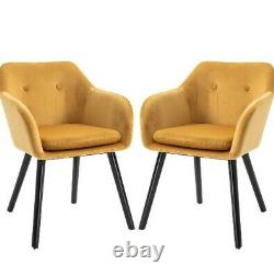 Scandinavian Dining Chairs Tub Nordic Mustard Upholstered Armchair Home Velvet