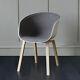 Scandinavian Upholstered Tub Dining Chair / Armchair Plastic White Retro