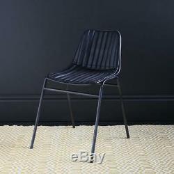 Scarsdale Wire Dining Black Chair with Upholstered seat pad and back