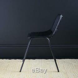 Scarsdale Wire Dining Black Chair with Upholstered seat pad and back