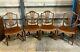 Set 4x Georgian Hepplewhite Style Shield Back Dining Chairs Upholstered Antique