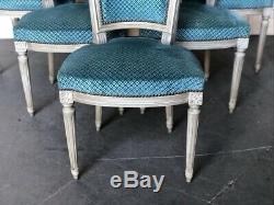 Set 6 French Upholstered Dining Chairs C1900 Lovely Original Patina