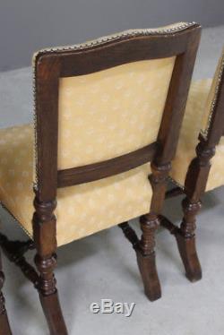 Set 6 Upholstered Oak Dining Chairs