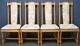 Set Of 4 Ercol Ash Hampton 944 Upholstered Back Dining Chairs In Light Finish