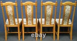 Set Of 4 Ercol Ash Hampton 944 Upholstered Back Dining Chairs In Light Finish
