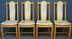 Set Of 4 Ercol Ash Wheatsheaf 956 Upholstered Back Dining Chairs In Light Finish