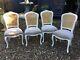 Set Of 4 French Louis Style Dining Chairs Newly Upholstered