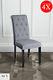 Set Of 4 Genoa High Quality Upholstered Scroll Back Dining Chairs Grey Dark Legs