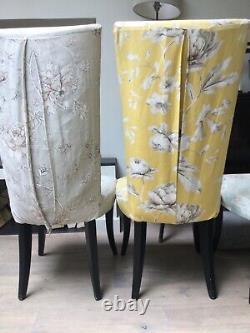Set Of 4 Upholstered Dining Chairs High Back Shabby Chic THE DORMY HOUSE Surrey