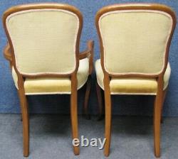 Set Of 6 Epstein Solid Walnut Upholstered Back Dining Chairs