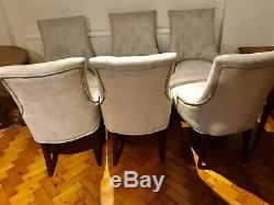 Set Of 6 Upholstered Ralph Lauren Dining Chairs