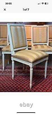 Set Of 6 Very Pretty Vintage/antique French Upholstered Dining Chairs