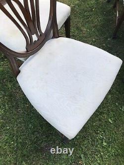 Set Of 8 Sheraton Revival Style Vintage Chairs, 2 Carvers