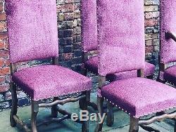 Set Of 8 Upholstered French Dining Chairs