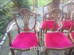 Set Of Chairs Antique Regency Style Dining Chairs With Red Upholstered Seats