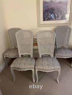 Set Of Four French Bergere Chairs Newly Upholstered