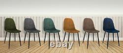 Set Of Four Velvet Egg Shaped Dining Chairs For Contemporary Dining Rooms