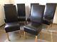 Set Of Six Charlton Real Leather Upholstered Dining Chairs