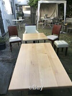 Set Of Solid Wooden Leather Upholstered Restaurant Dining Furniture
