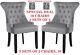 Set Of 10 Grey Velvet Dining Chairs, Ring Knocker, Velvet Upholstered, 10 Chairs